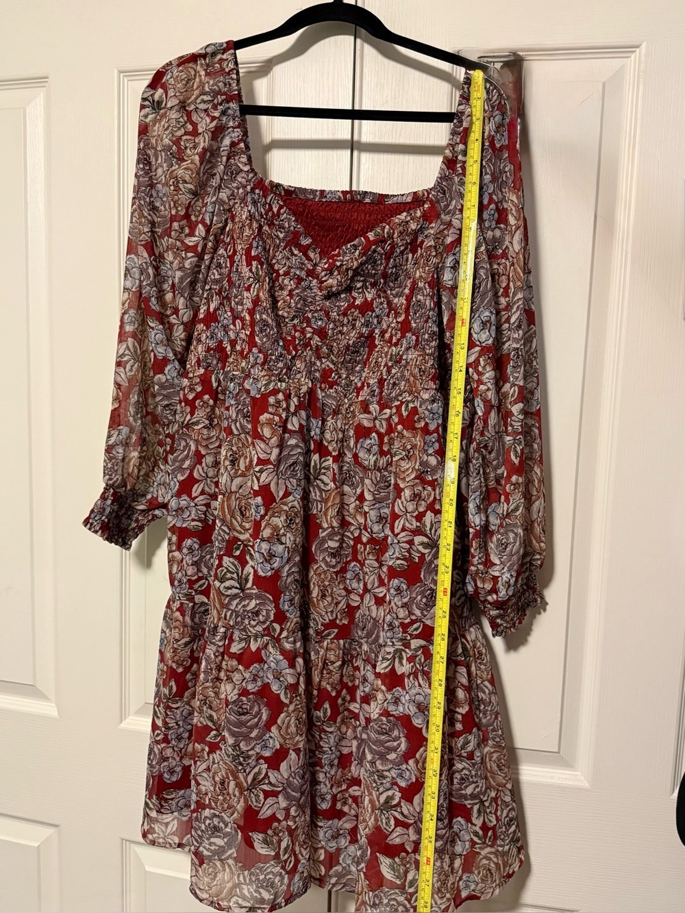 Maurice’s Red Floral Smocked Waist Women’s Dress XXL
